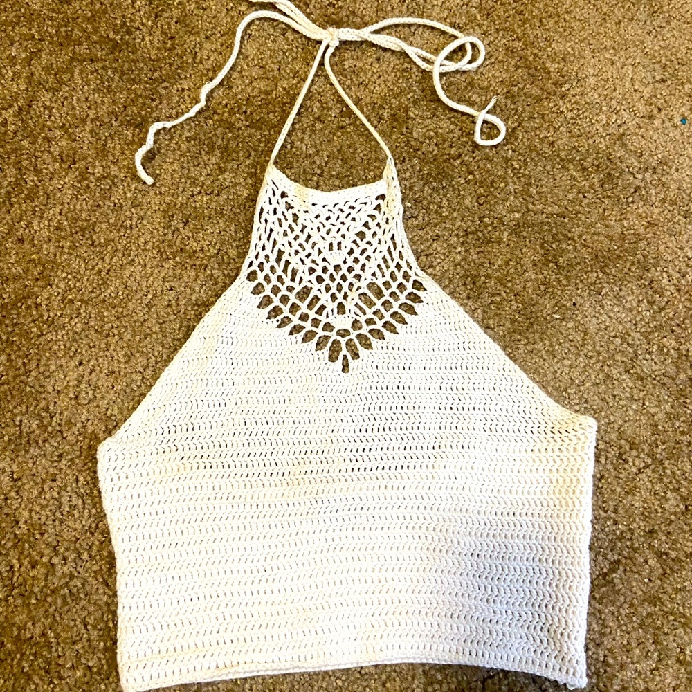 White crochet Halter